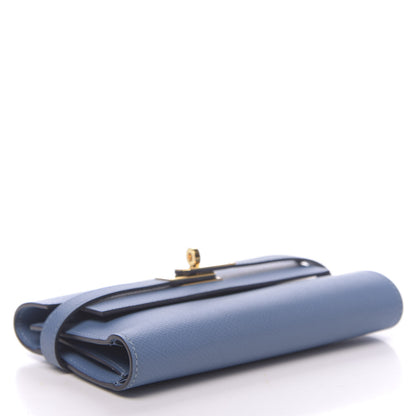 Hermes Epsom Medium Kelly Wallet Bleu Agate 4 of 9