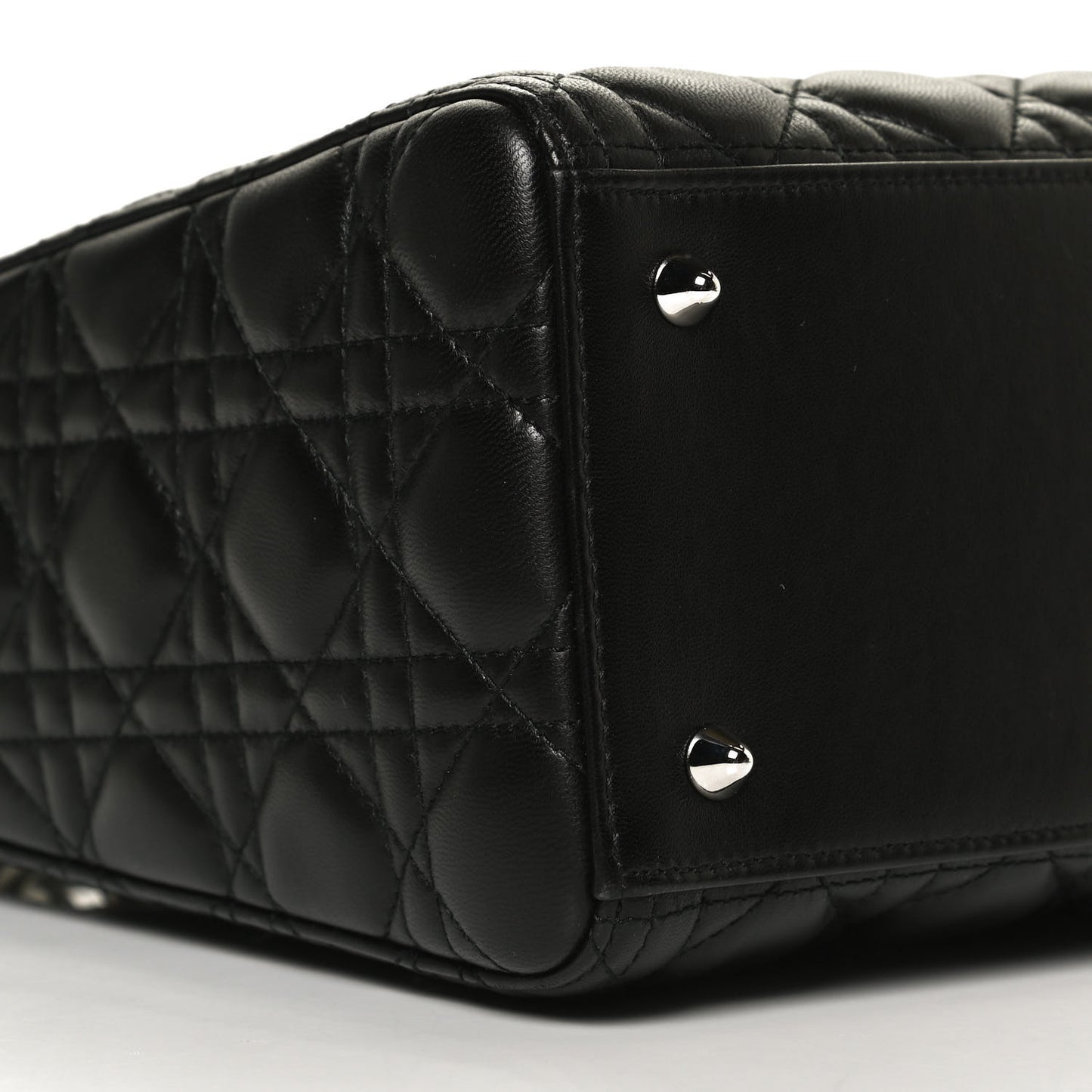 Lambskin Cannage Medium Lady Dior Crystal Strap Black