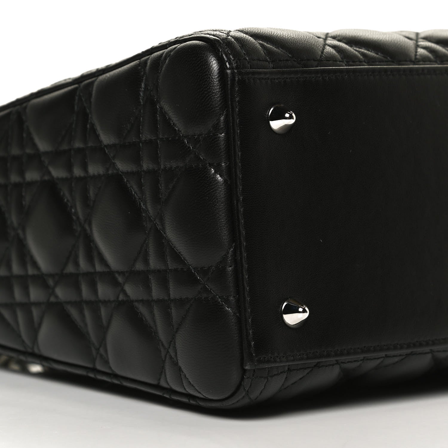 Christian Dior Lambskin Cannage Medium Lady Dior Crystal Strap Black 7 of 11