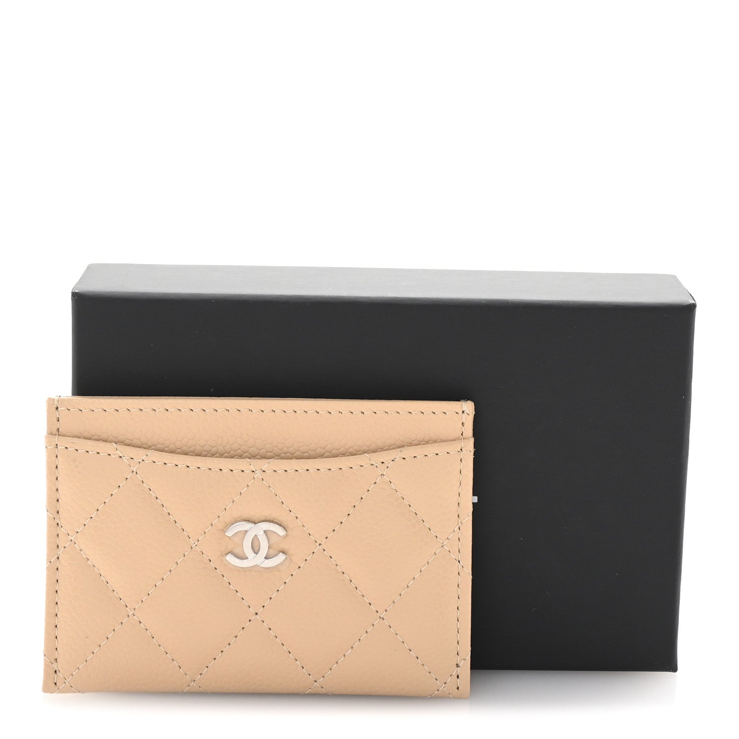 Chanel Caviar Quilted Card Holder Beige 9 of 9