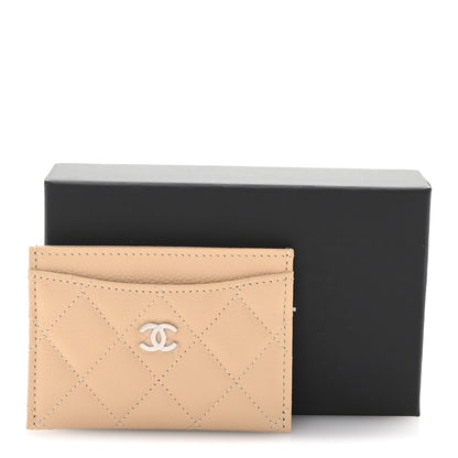 Chanel Caviar Quilted Card Holder Beige 9 of 9
