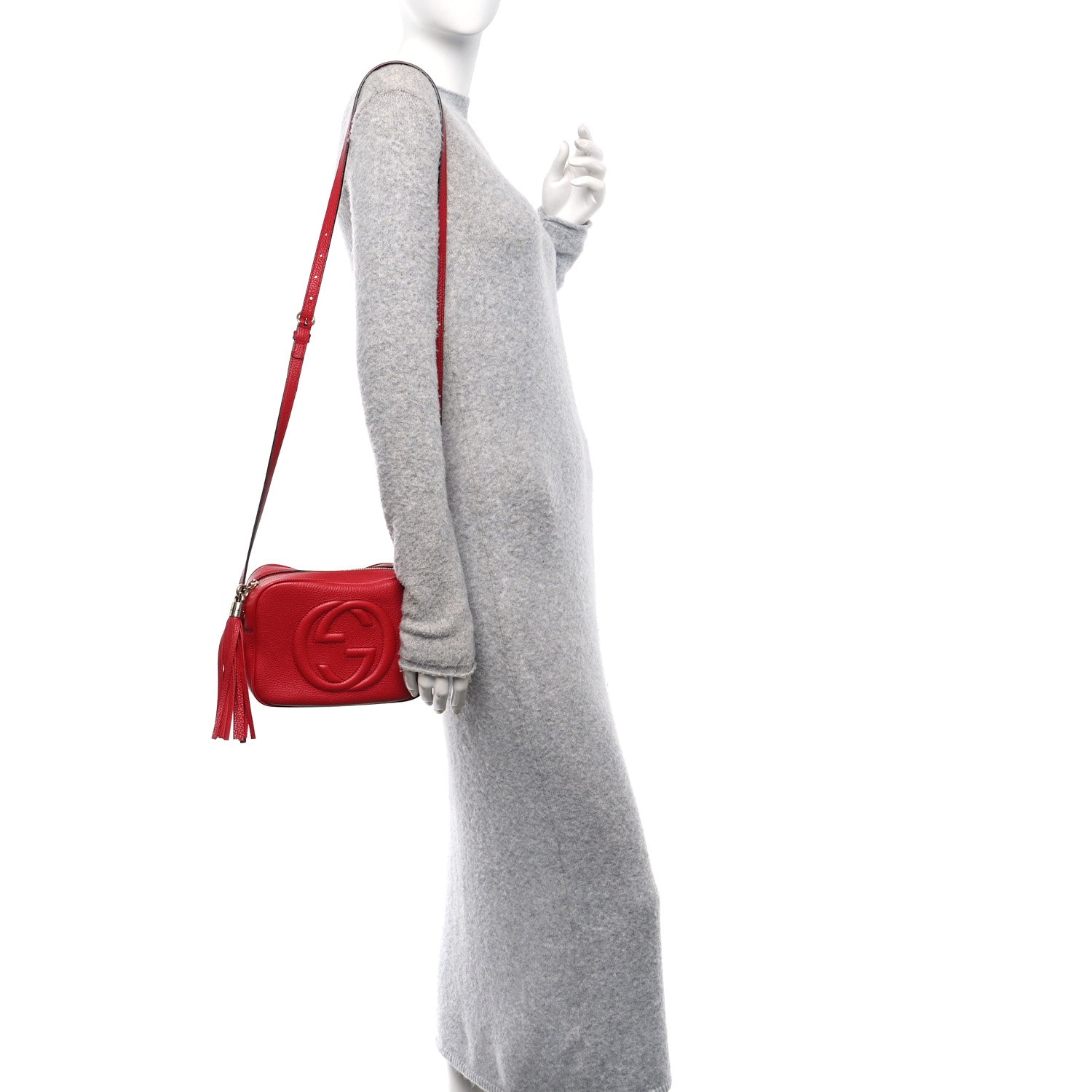 Gucci Pebbled Calfskin Small Soho Disco Bag Vibrant Red 2 of 10