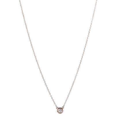 Tiffany 18K Rose Gold Diamond .11ct Elsa Peretti Diamonds by the Yard Pendant Necklace 1 of 8