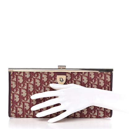 Christian Dior Monogram Clutch Navy Burgundy 2 of 7