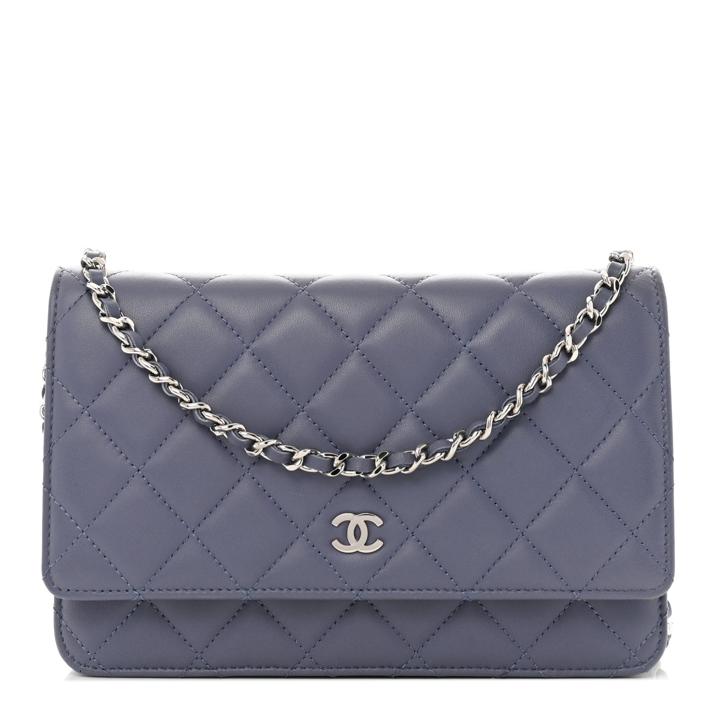 Lambskin Quilted Wallet On Chain WOC Lavender