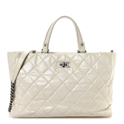 Chanel Glazed Crackled Calfskin Reissue Tote White 1 of 10