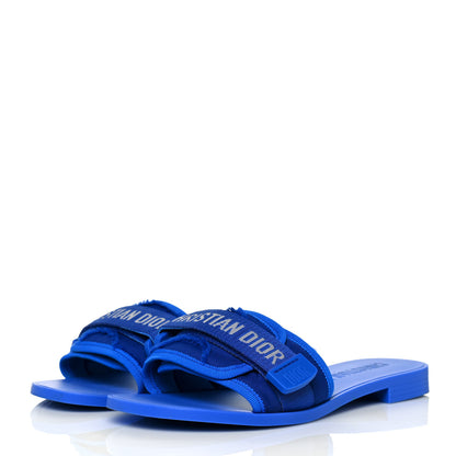 Christian Dior Technical Stretch Fabric Camouflage Dio(r)evolution Slide Sandals 37 Blue Fluo 3 of 8