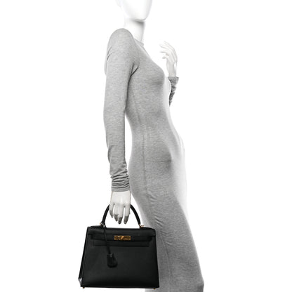 Hermes Epsom Kelly Sellier 28 Black 2 of 17