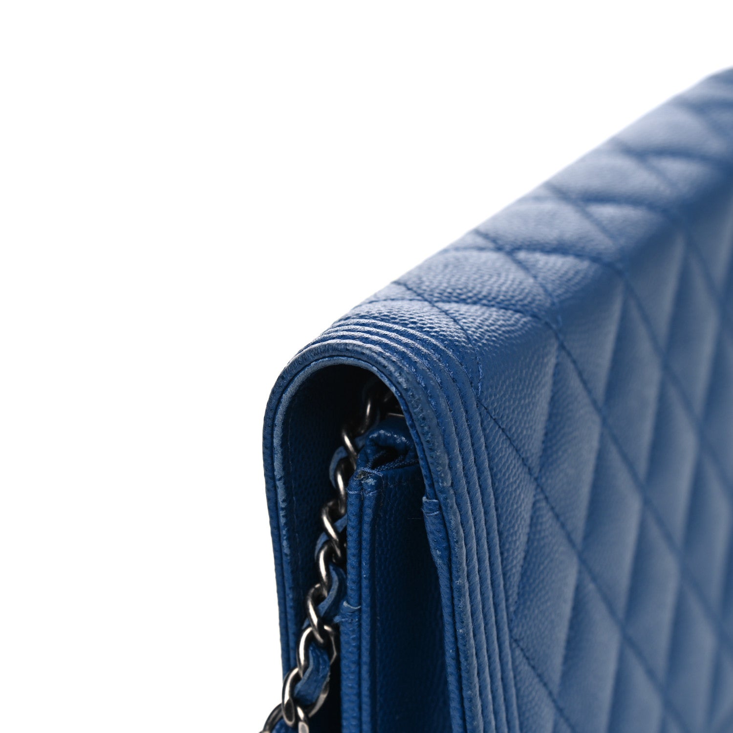 Chanel Caviar Quilted Boy Wallet On Chain WOC Blue 13 of 13