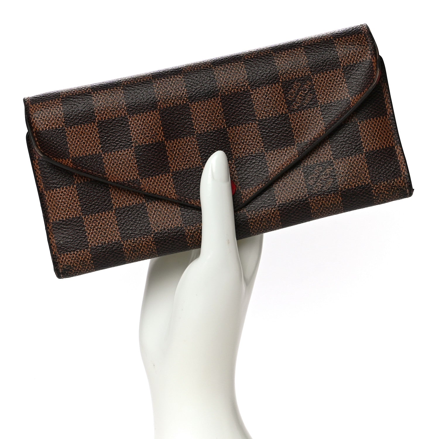 Louis Vuitton Damier Ebene Josephine Wallet Red 2 of 23