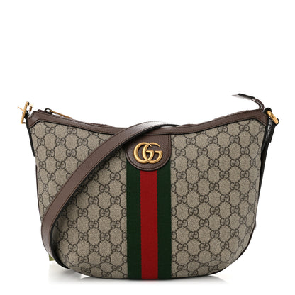 Gucci GG Supreme Monogram Web Small Ophidia Half Moon Hobo Brown 1 of 10