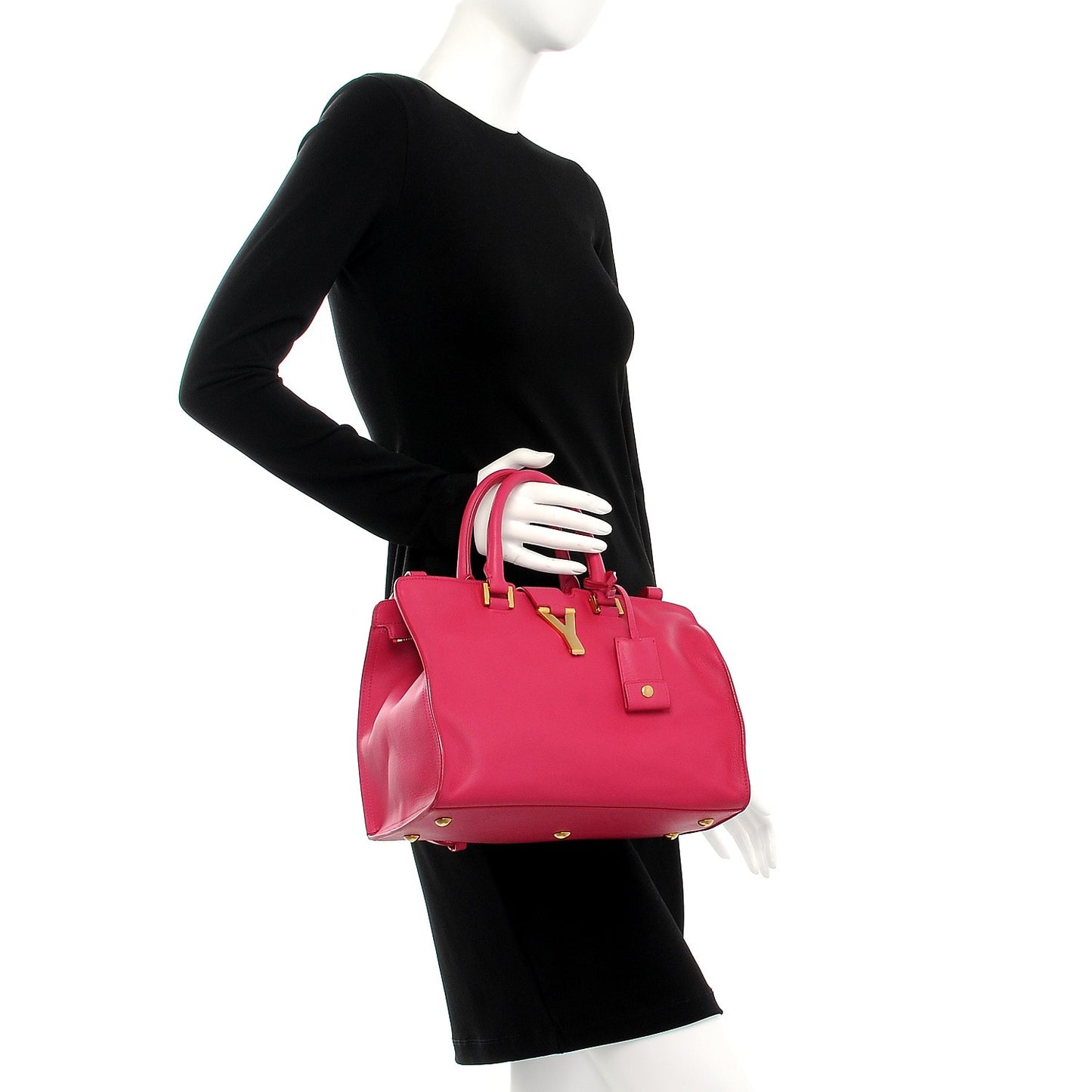 Calfskin Small Classic Y Cabas Fuchsia