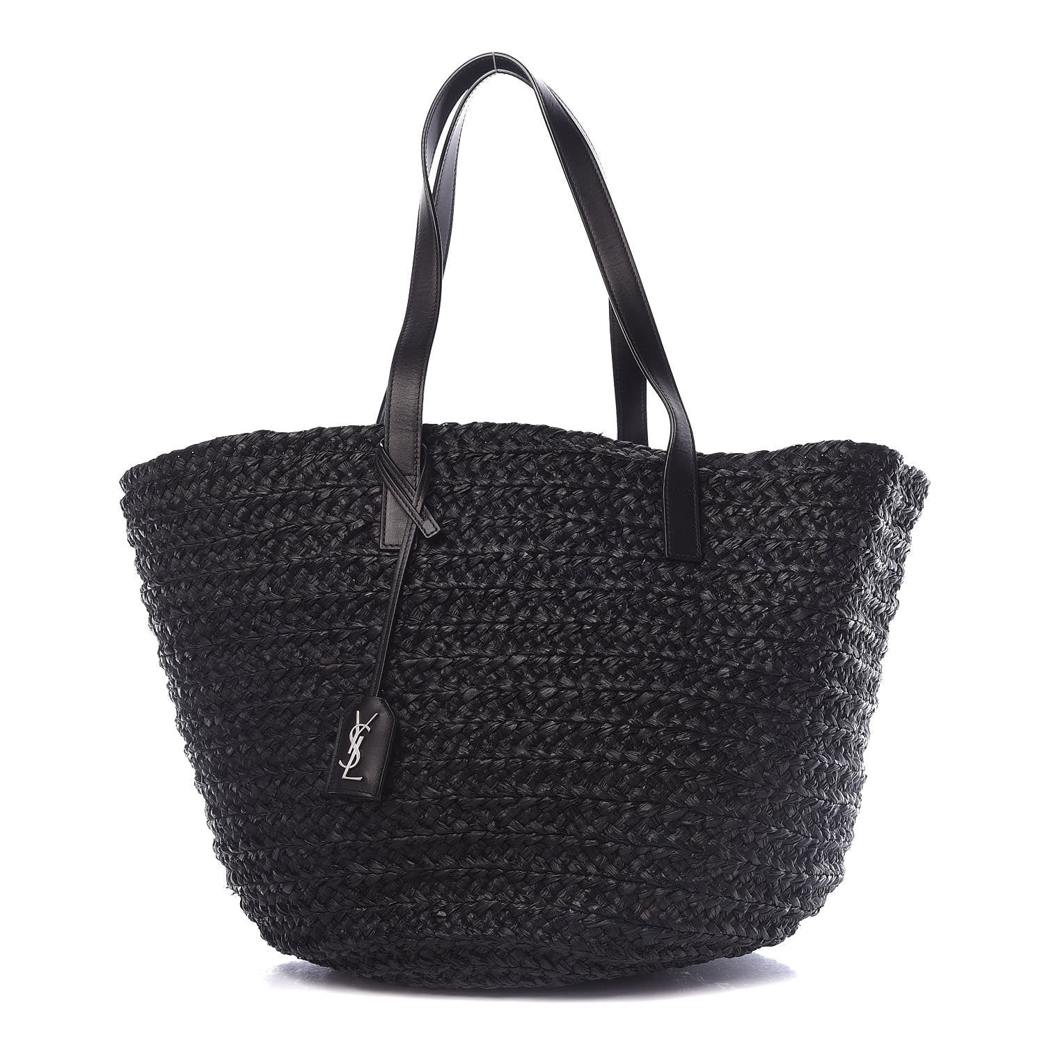Saint Laurent Raffia Medium Panier Bag Black 1 of 14