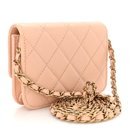 Chanel Caviar Quilted Mini Chain Bag Beige 3 of 10