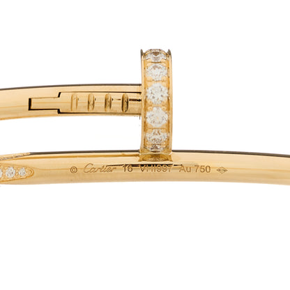 Cartier 18K Yellow Gold Diamond Juste Un Clou Bracelet 16 4 of 5