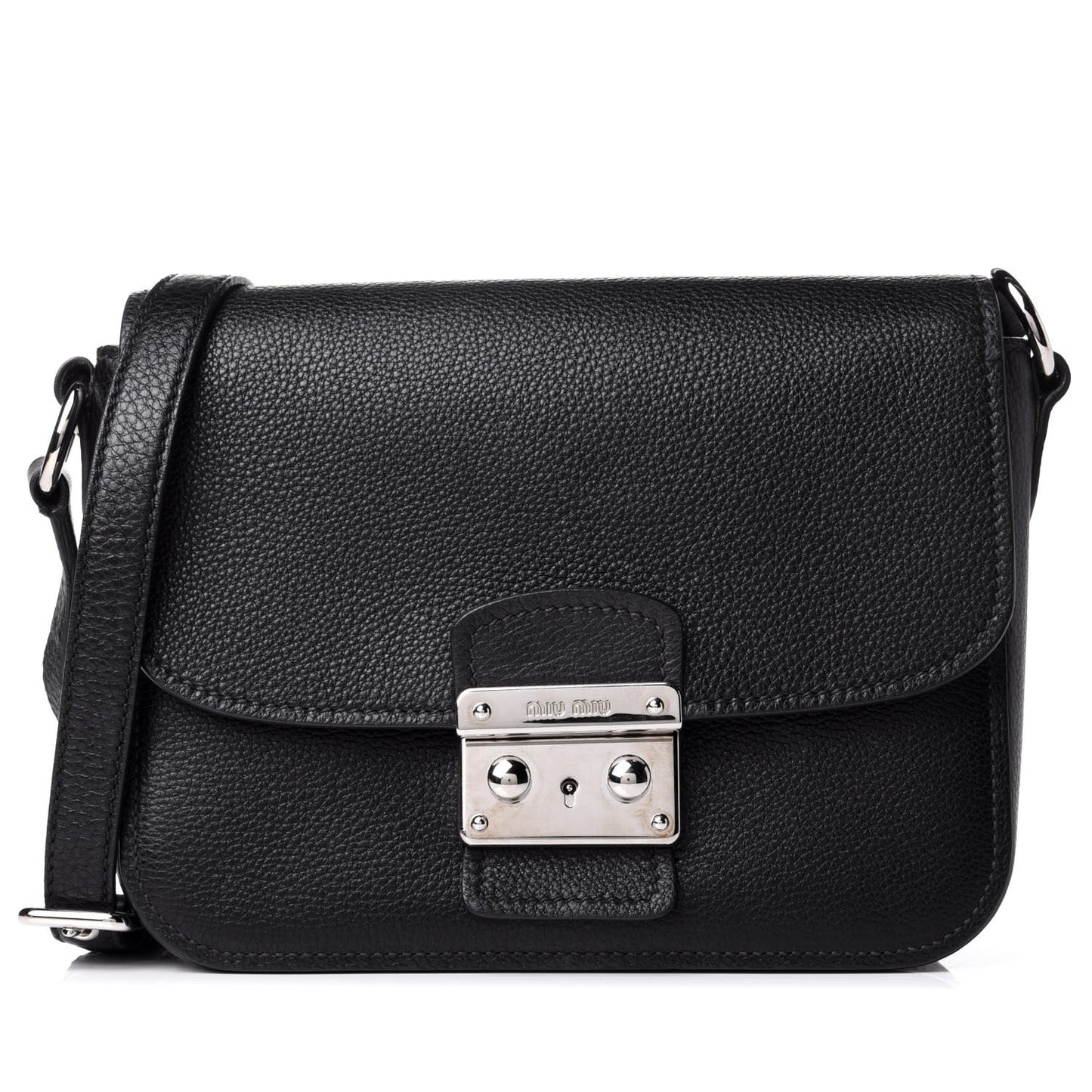 Vitello Phenix Madras Shoulder Bag Black