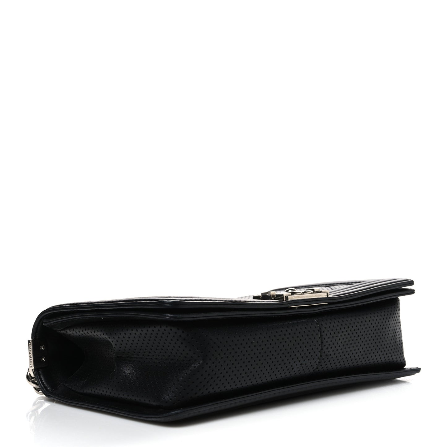 Lambskin Perforated Quilted New Medium Boy Flap Black