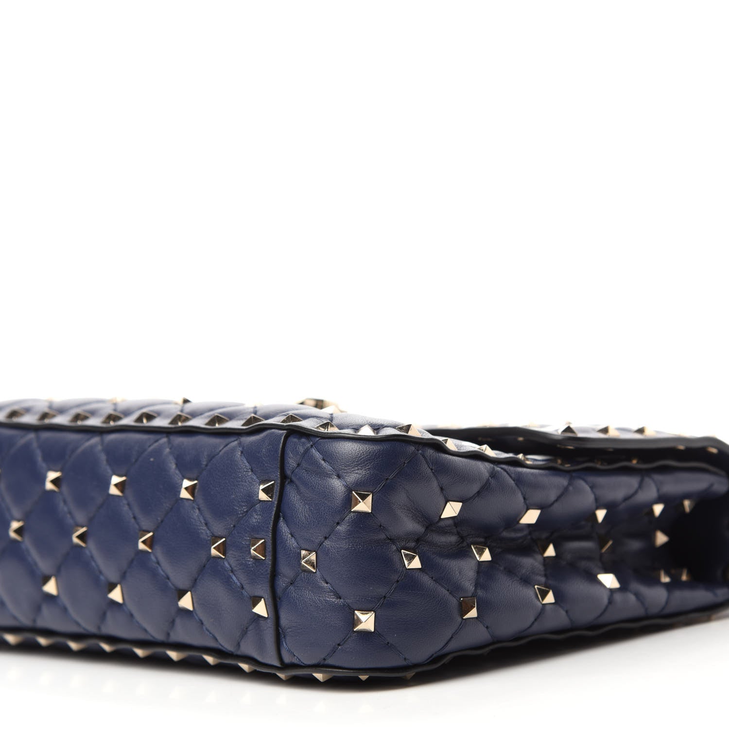 Valentino Garavani Nappa VLTN Print Medium Rockstud Spike Shoulder Bag Pure Blue White 7 of 9
