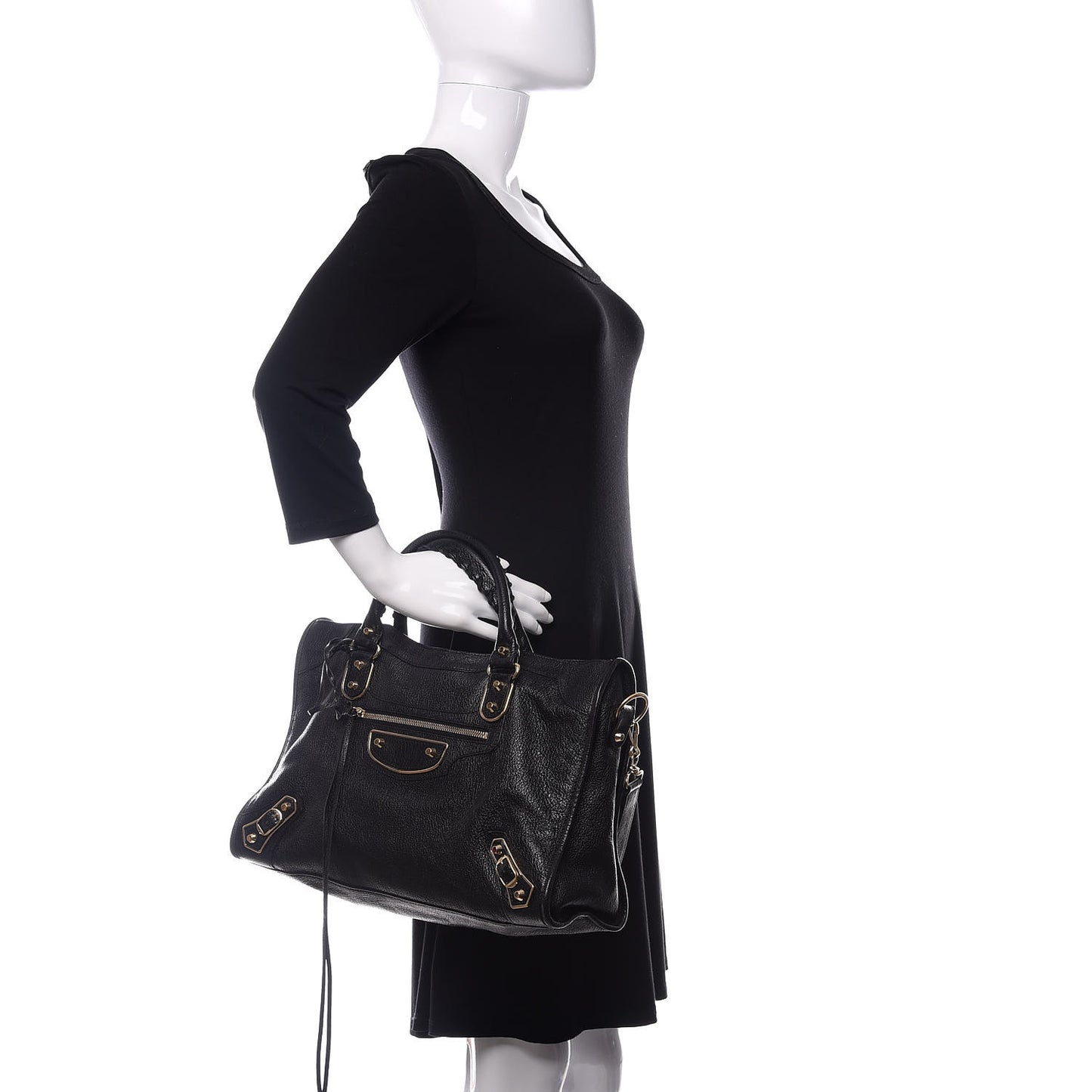 Chevre Gold Metallic Edge Hardware City Black