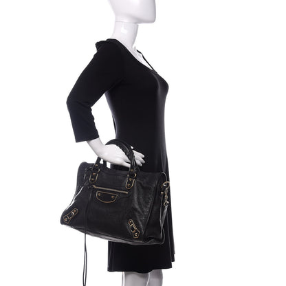 Balenciaga Chevre Gold Metallic Edge Hardware City Black 3 of 9