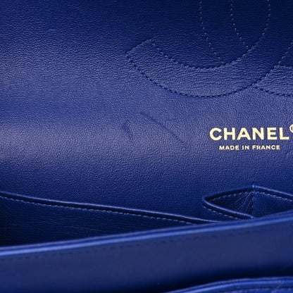Chanel Lambskin Quilted Jumbo Double Flap Blue 13 of 18