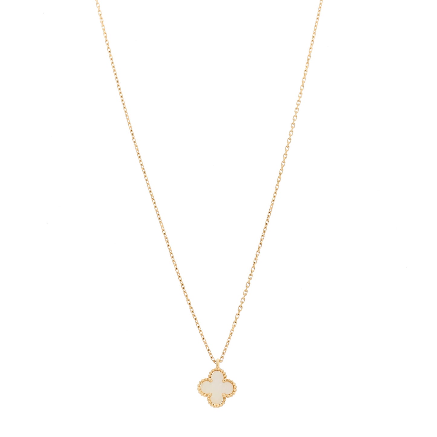 18K Yellow Gold Mother of Pearl Sweet Alhambra Pendant Necklace
