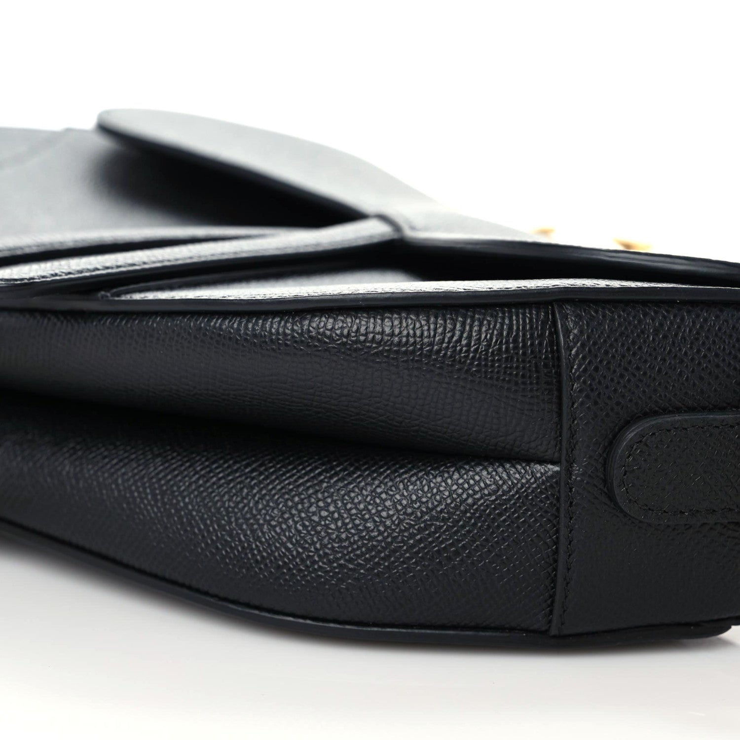 Christian Dior Grained Calfskin Saddle Bag Black 6 of 13