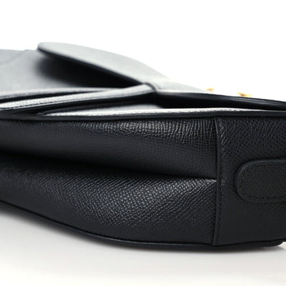 Christian Dior Grained Calfskin Saddle Bag Black 6 of 13
