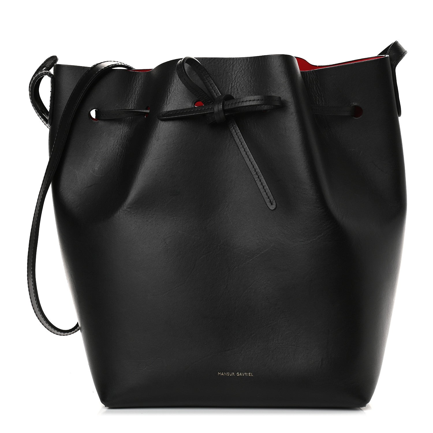 Mansur Gavriel Vegetable Tanned Calfskin Bucket Bag Black Flamma 1 of 13