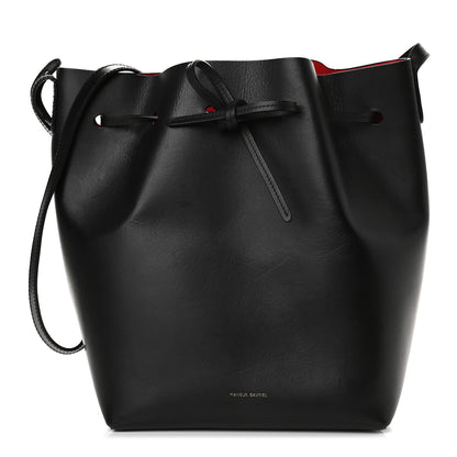Mansur Gavriel Vegetable Tanned Calfskin Bucket Bag Black Flamma 1 of 13