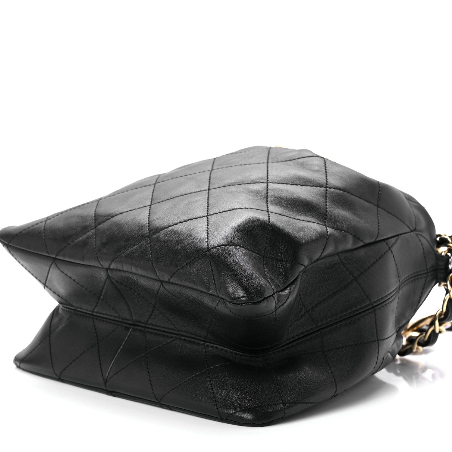 Chanel Lambskin Quilted Enamel Drawstring Bag Black Multicolor 8 of 10