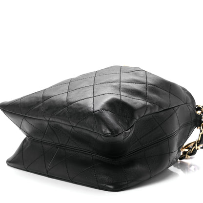 Chanel Lambskin Quilted Enamel Drawstring Bag Black Multicolor 8 of 10