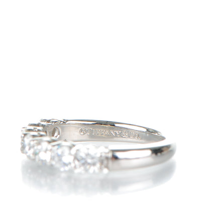 Tiffany Platinum Diamond .85ctw 3.5mm Embrace Half Circle Band Ring 50 5.5 4 of 5