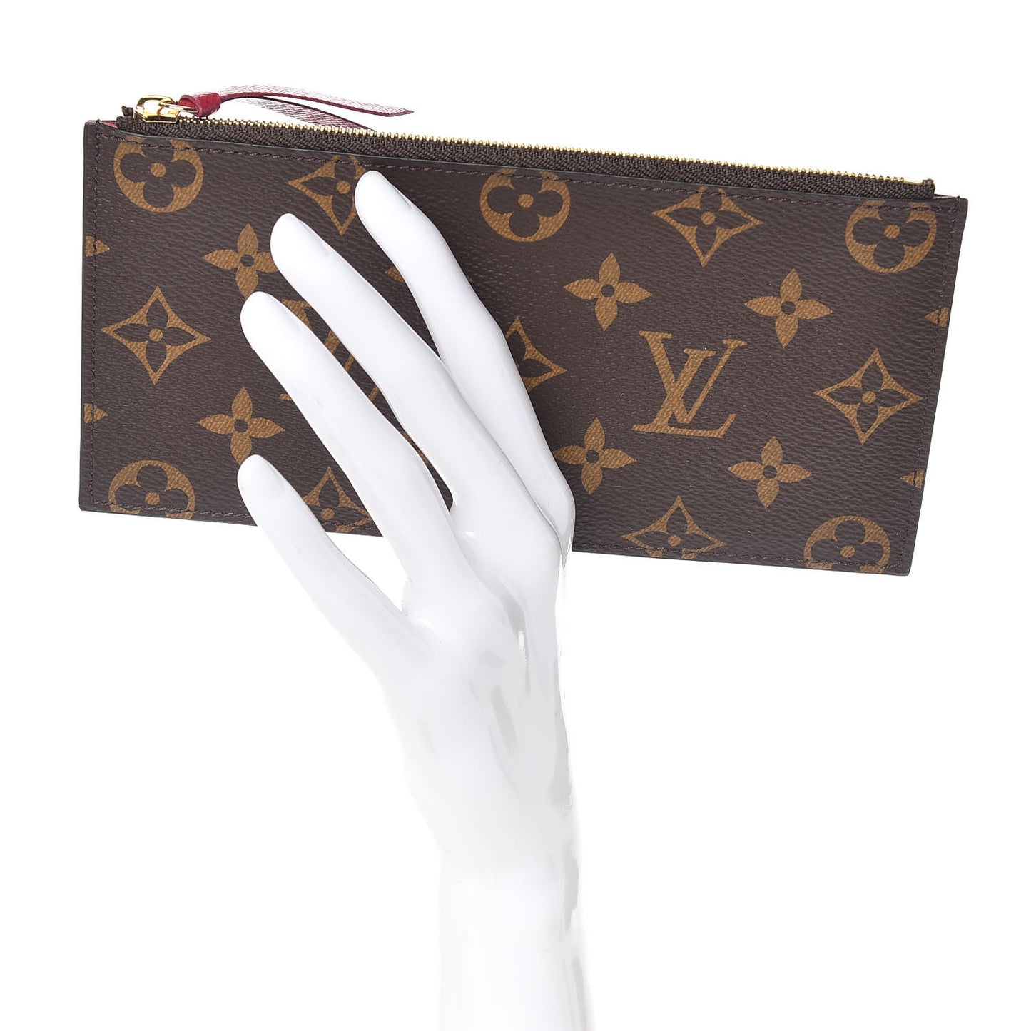 Monogram Felicie Chain Wallet Zippered Insert Fuchsia