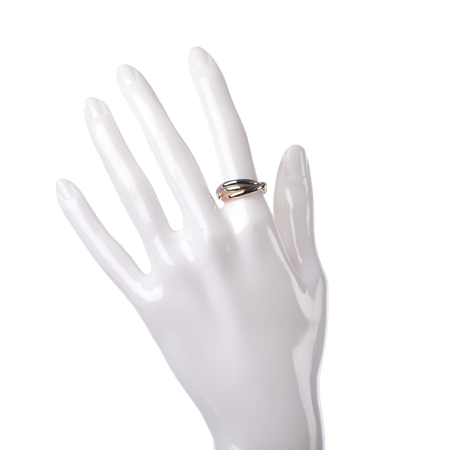 18K Pink Yellow White Gold Small Trinity Ring 53 6.25