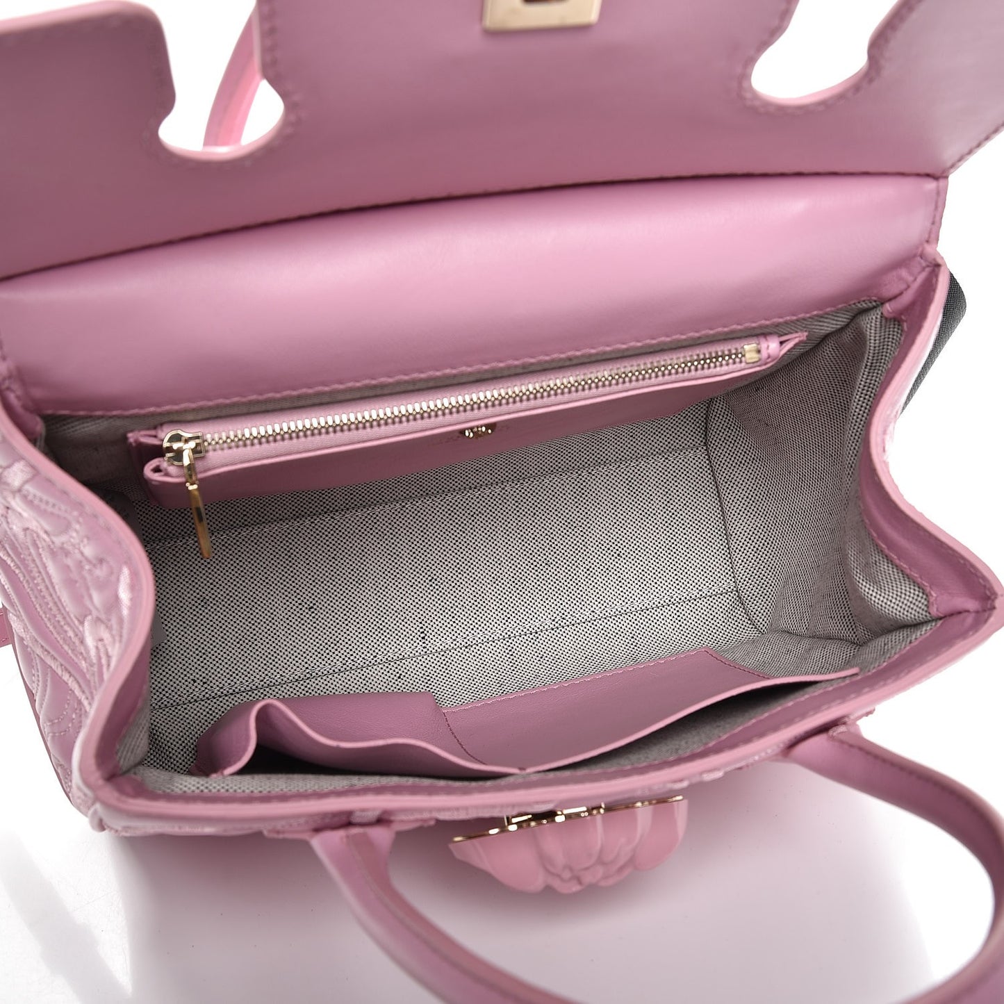 Calfskin Embroidered Medium Baroque Palazzo Empire Bag Pink