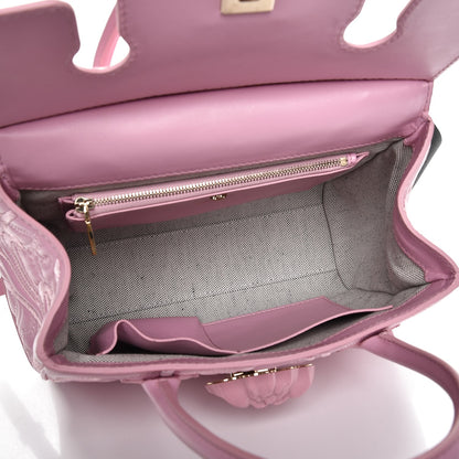 Versace Calfskin Embroidered Medium Baroque Palazzo Empire Bag Pink 8 of 9