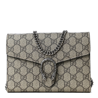 Gucci GG Supreme Monogram Mini Dionysus Chain Wallet Beige Black 1 of 5
