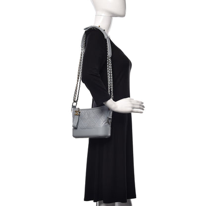 Chanel Aged Calfskin Quilted Small Gabrielle Hobo Light Blue 2 of 11