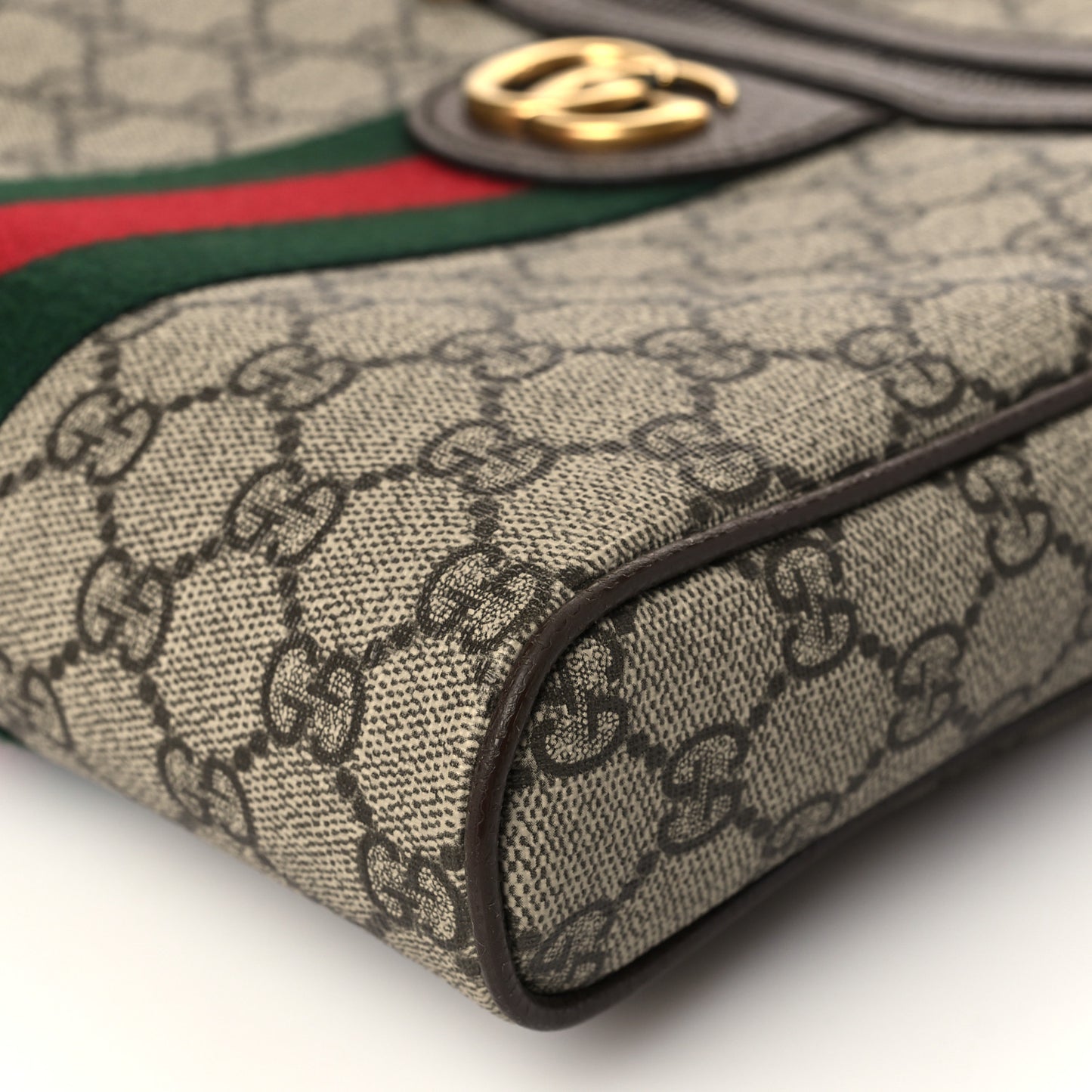 GG Supreme Monogram Web Small Ophidia Messenger Bag Brown