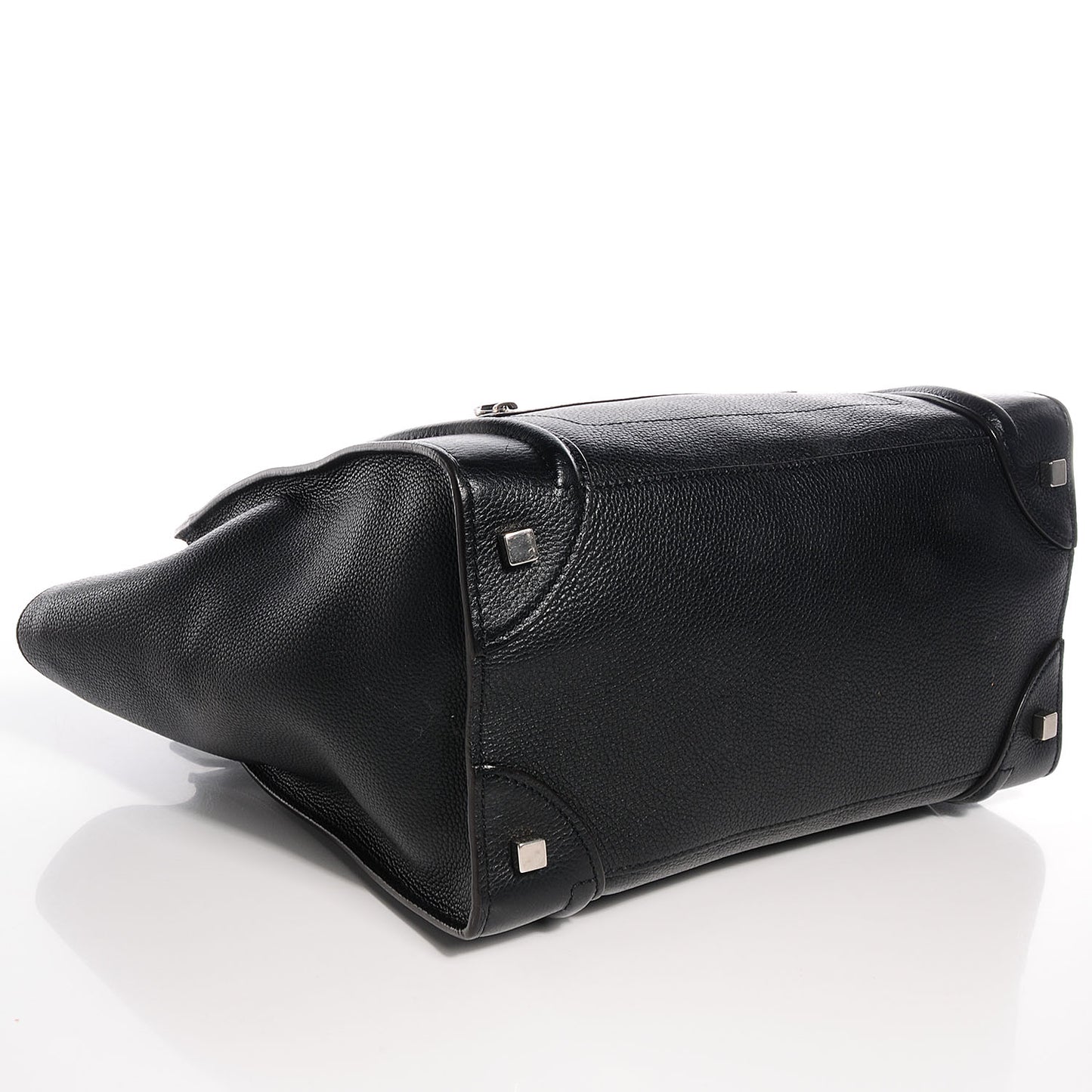 Drummed Calfskin Mini Luggage Black
