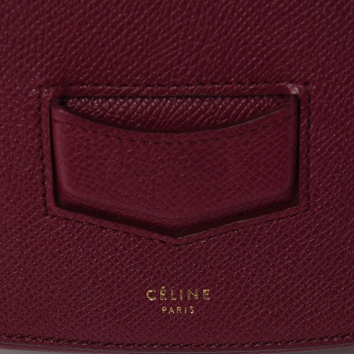 Celine Grained Calfskin Medium Trotteur Plum 6 of 9