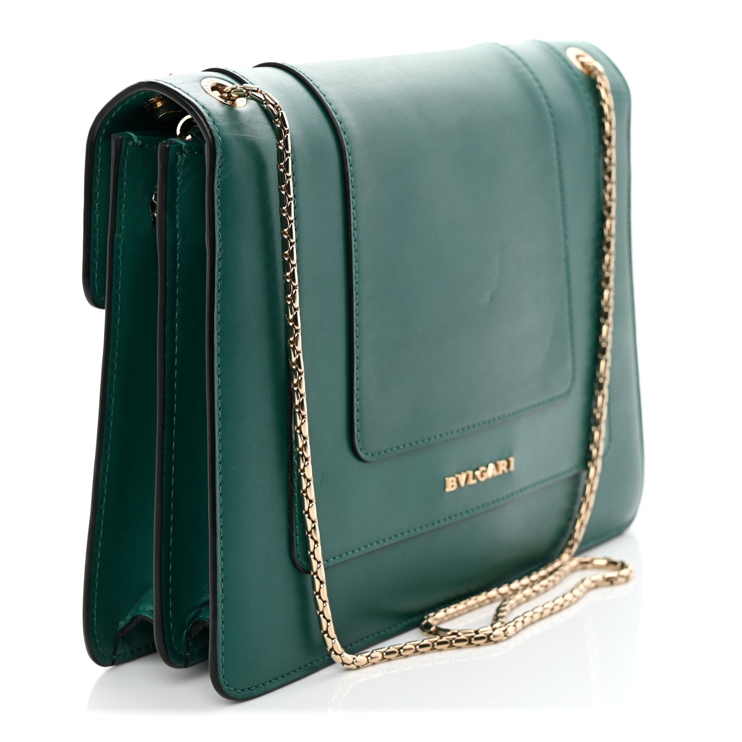 Bulgari Calfskin Serpenti Forever Snake Strap Crossbody Bag Emerald Green 3 of 10