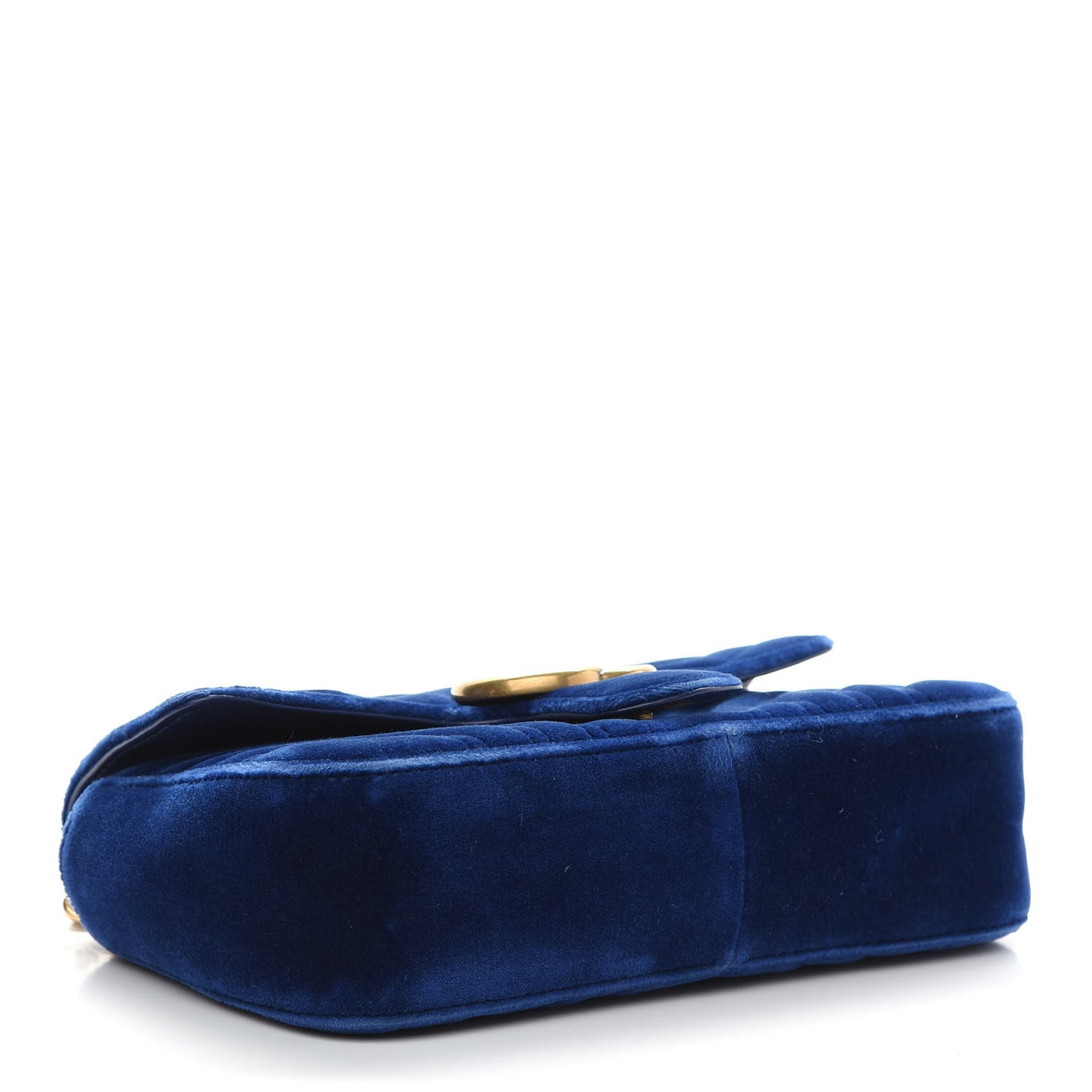 Velvet Matelasse Mini GG Marmont Shoulder Bag Cobalt Blue