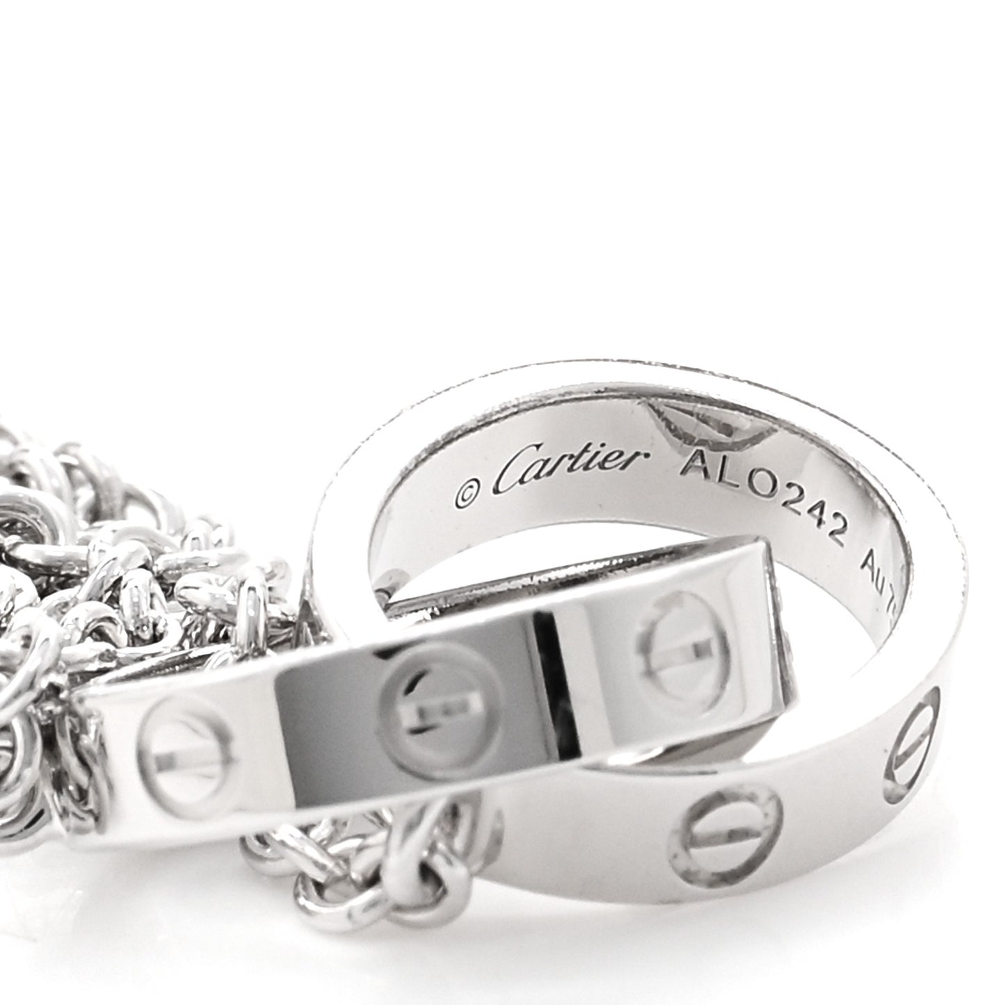 18K White Gold Interlocking LOVE Necklace