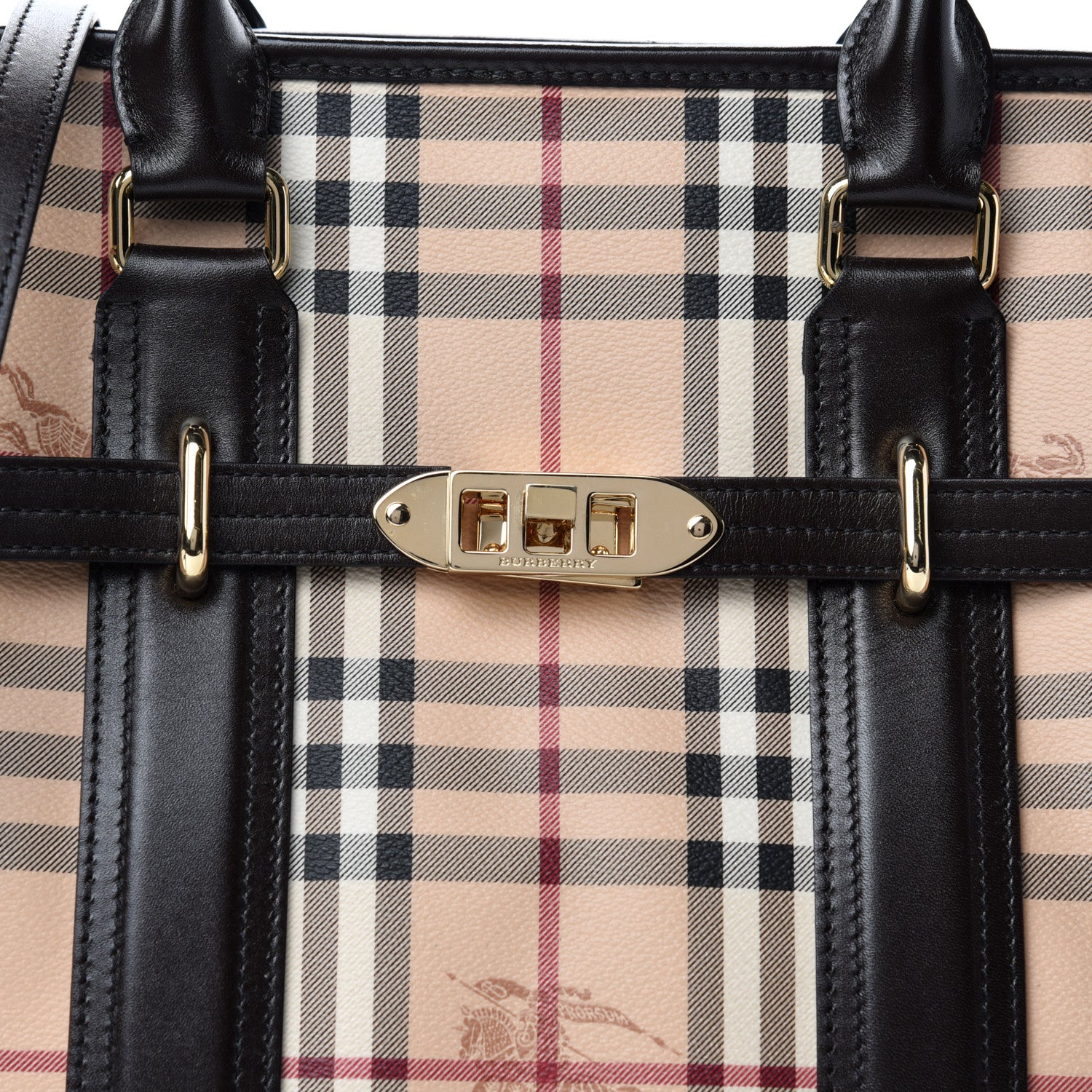 Burberry Haymarket Check Medium Minford Portrait Tote Chocolate 11 of 11
