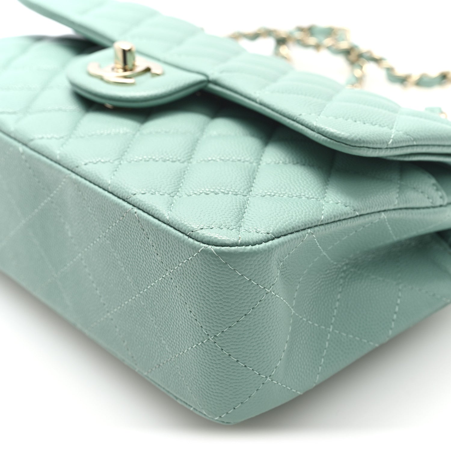 Chanel Caviar Quilted Small Double Flap Light Blue 10 of 10
