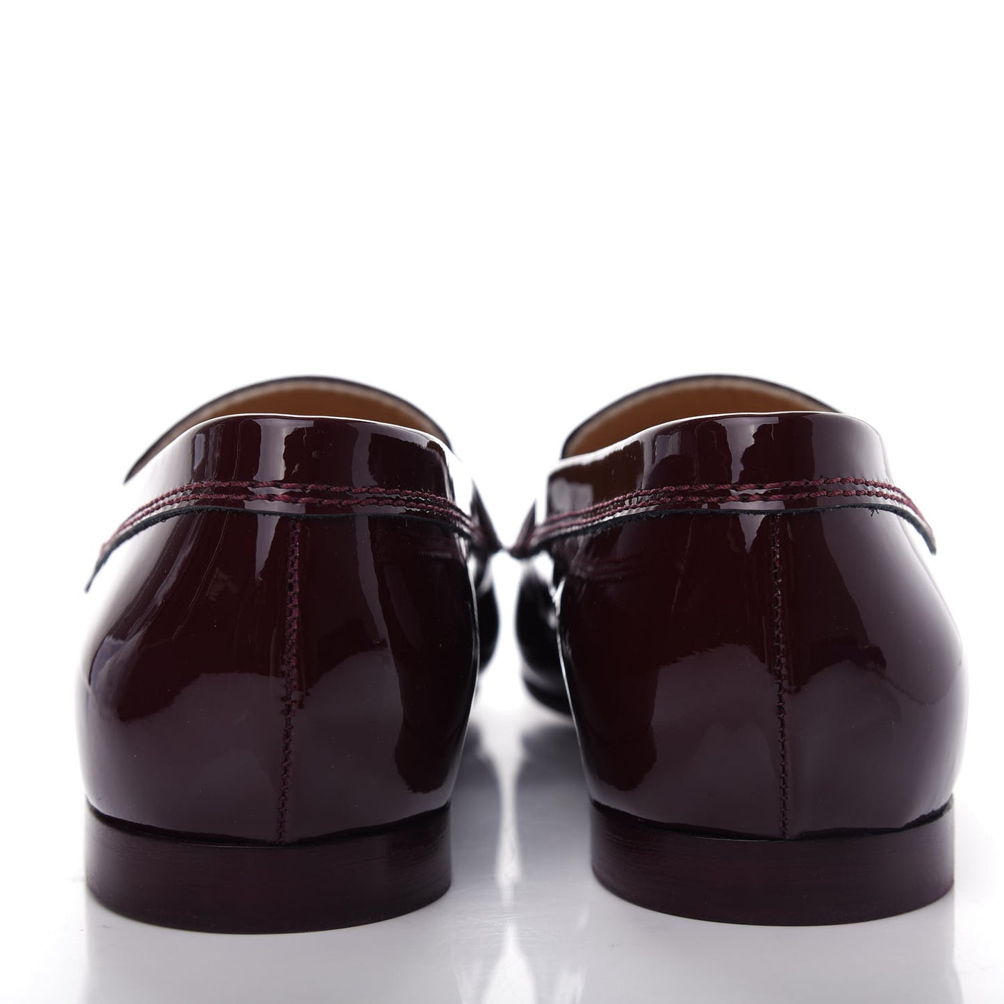 Patent Calfskin CC Loafers 37.5 Burgundy