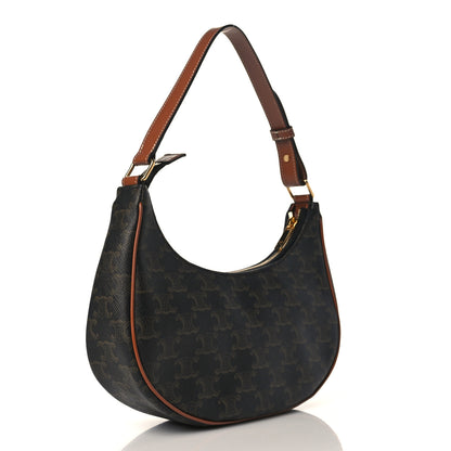 Celine Triomphe Canvas Calfskin Ava Shoulder Bag Tan 3 of 8