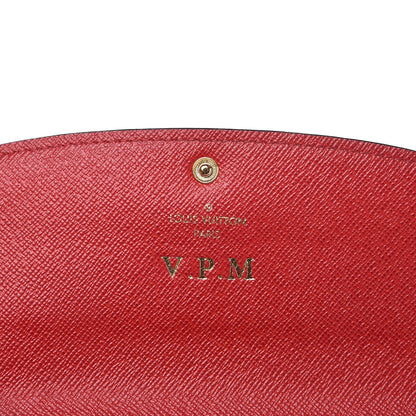 Louis Vuitton Damier Ebene Emilie Wallet Red 6 of 9